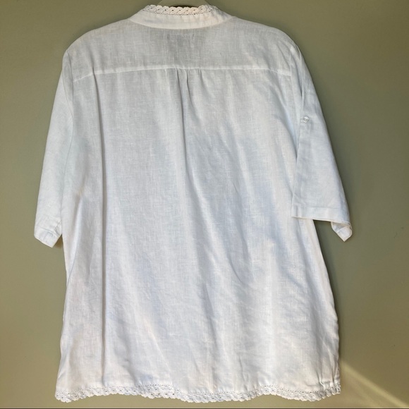 FOR CYNTHIA White Linen Tunic Top EUC - Picture 2 of 5